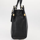 PRADA Hand Bag Leather Black Gold Auth 154623-3