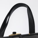 PRADA Hand Bag Leather Black Gold Auth 154623-8