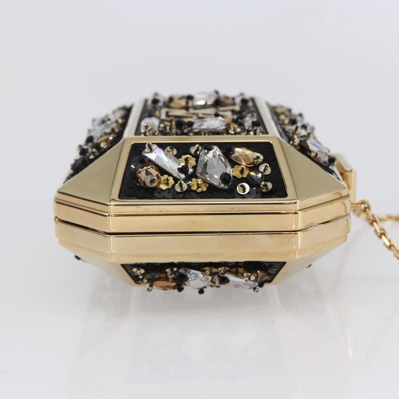 LOUIS VUITTON Beads Minodiere Shoulder Bag metal Gold LV Auth 154628SM