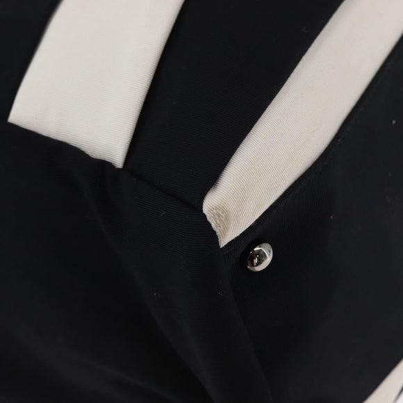 CHANEL 2.55 Chain Shoulder Bag Nylon Black Silver CC Auth 154629