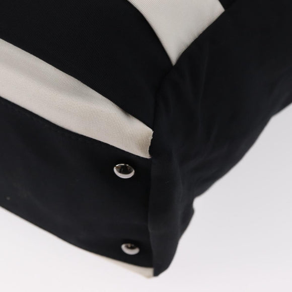 CHANEL 2.55 Chain Shoulder Bag Nylon Black Silver CC Auth 154629