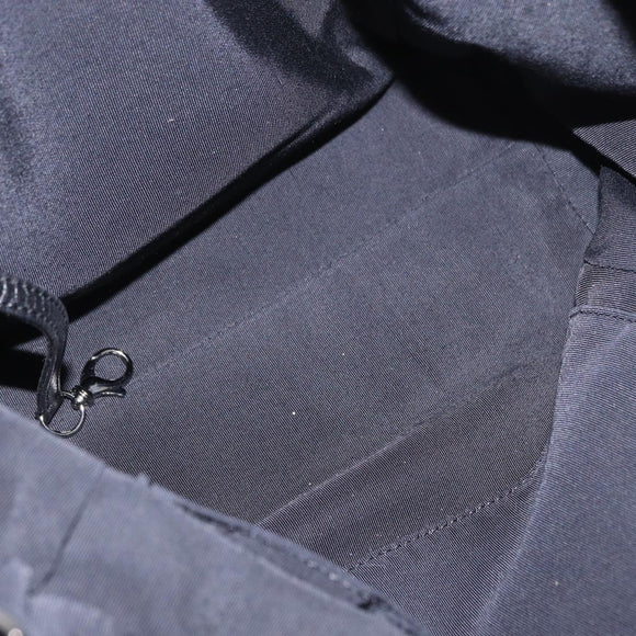 CHANEL 2.55 Chain Shoulder Bag Nylon Black Silver CC Auth 154629