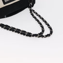CHANEL 2.55 Chain Shoulder Bag Nylon Black Silver CC Auth 154629-8