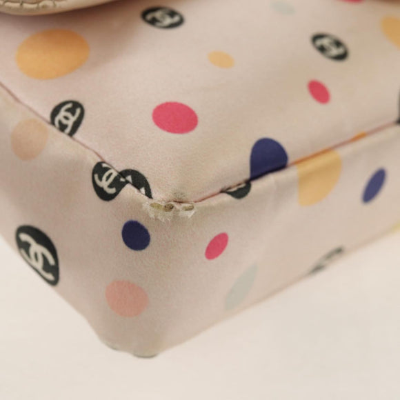 CHANEL Chain Shoulder Bag Satin Pink Gold CC Auth 154632V