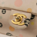 CHANEL Chain Shoulder Bag Satin Pink Gold CC Auth 154632V-20