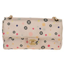 CHANEL Chain Shoulder Bag Satin Pink Gold CC Auth 154632V-13