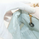 CHANEL Chain Shoulder Bag Satin Pink Gold CC Auth 154632V-26