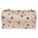 CHANEL Chain Shoulder Bag Satin Pink Gold CC Auth 154632V-2