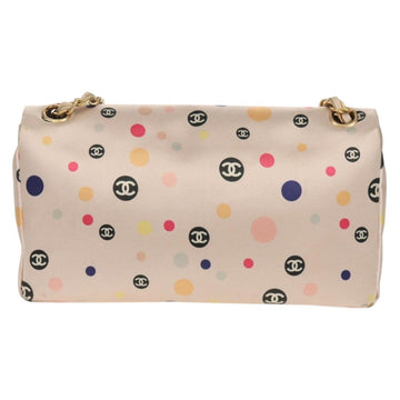 CHANEL Chain Shoulder Bag Satin Pink Gold CC Auth 154632V - 0