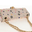 CHANEL Chain Shoulder Bag Satin Pink Gold CC Auth 154632V-14