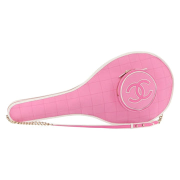 CHANEL Racket case Canvas Pink CC Auth 154633SM