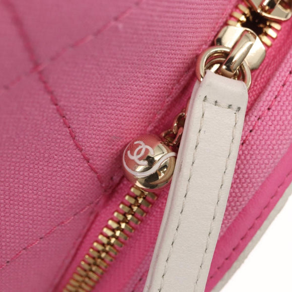 CHANEL Racket case Canvas Pink CC Auth 154633SM