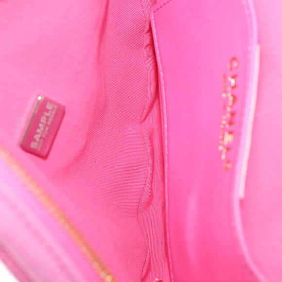 CHANEL Racket case Canvas Pink CC Auth 154633SM