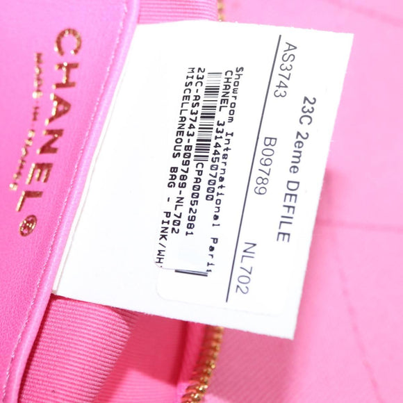 CHANEL Racket case Canvas Pink CC Auth 154633SM