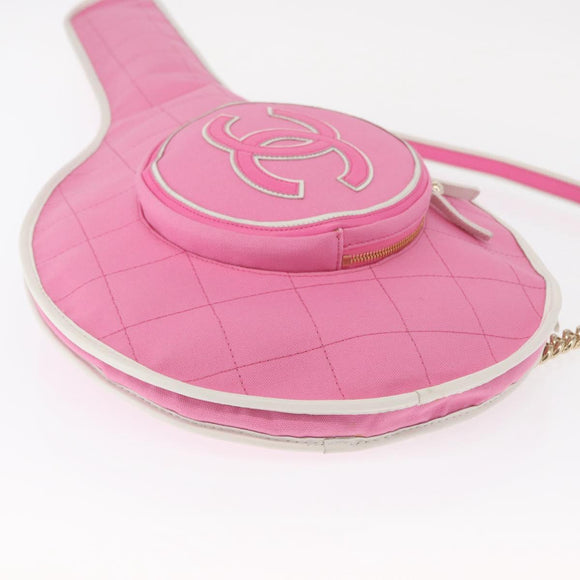 CHANEL Racket case Canvas Pink CC Auth 154633SM
