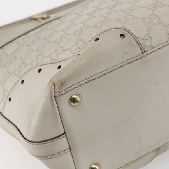 GUCCI GG Canvas Guccissima Tote Bag Leather Ivory Gold 145998 Auth 154640