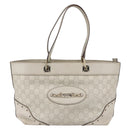 GUCCI GG Canvas Guccissima Tote Bag Leather Ivory Gold 145998 Auth 154640-13