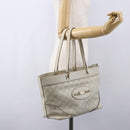 GUCCI GG Canvas Guccissima Tote Bag Leather Ivory Gold 145998 Auth 154640-23
