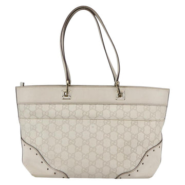 GUCCI GG Canvas Guccissima Tote Bag Leather Ivory Gold 145998 Auth 154640 - 0