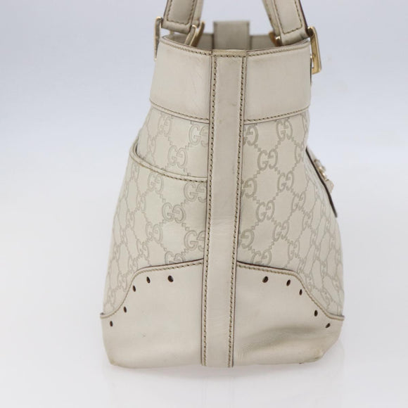 GUCCI GG Canvas Guccissima Tote Bag Leather Ivory Gold 145998 Auth 154640