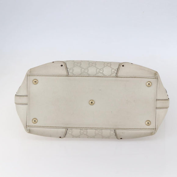GUCCI GG Canvas Guccissima Tote Bag Leather Ivory Gold 145998 Auth 154640