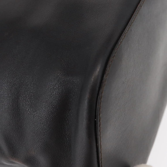 GUCCI Hand Bag Leather Black Silver 001 3738 Auth 154641