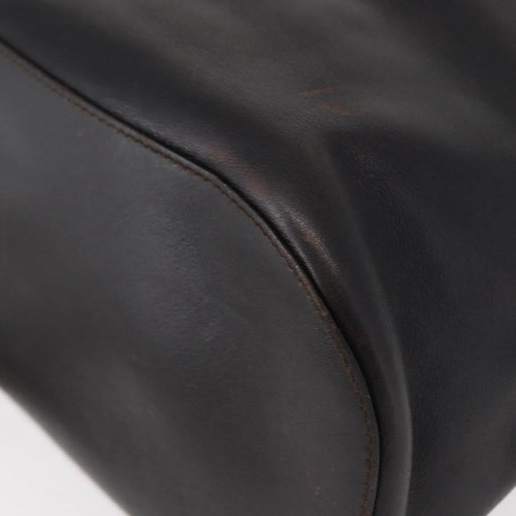 GUCCI Hand Bag Leather Black Silver 001 3738 Auth 154641