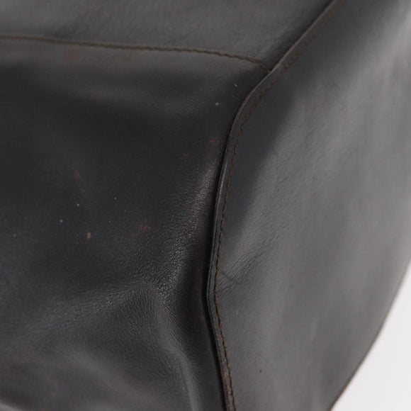 GUCCI Hand Bag Leather Black Silver 001 3738 Auth 154641