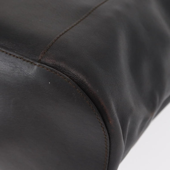 GUCCI Hand Bag Leather Black Silver 001 3738 Auth 154641