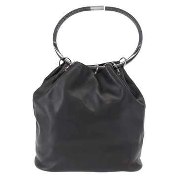 GUCCI Hand Bag Leather Black Silver 001 3738 Auth 154641 - 0