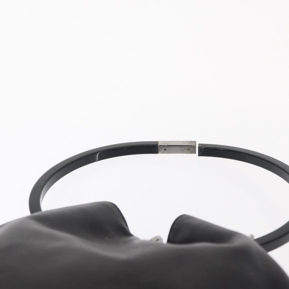 GUCCI Hand Bag Leather Black Silver 001 3738 Auth 154641