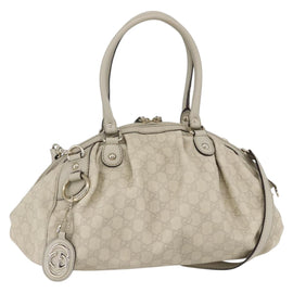 GUCCI GG Canvas Guccissima Sukey Hand Bag 2way Ivory Gold 223974 Auth 154642