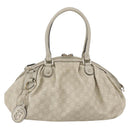 GUCCI GG Canvas Guccissima Sukey Hand Bag 2way Ivory Gold 223974 Auth 154642-2