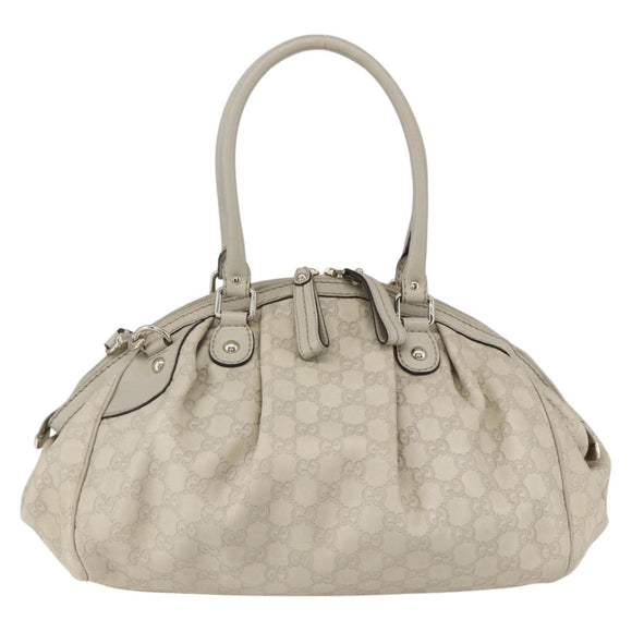 GUCCI GG Canvas Guccissima Sukey Hand Bag 2way Ivory Gold 223974 Auth 154642