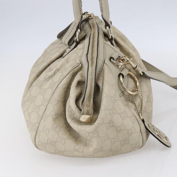 GUCCI GG Canvas Guccissima Sukey Hand Bag 2way Ivory Gold 223974 Auth 154642