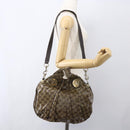 GUCCI GG Crystal Histeria Bag Coated Canvas 2way Beige Gold 203486 Auth 154644-24