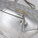 GUCCI GG Canvas Newbrit Tote Bag Silver Gold 169946 Auth 154645-10