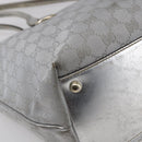 GUCCI GG Canvas Newbrit Tote Bag Silver Gold 169946 Auth 154645-11