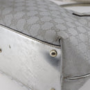 GUCCI GG Canvas Newbrit Tote Bag Silver Gold 169946 Auth 154645-12