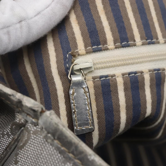 GUCCI GG Canvas Newbrit Tote Bag Silver Gold 169946 Auth 154645