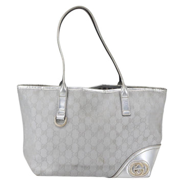 GUCCI GG Canvas Newbrit Tote Bag Silver Gold 169946 Auth 154645 - 0