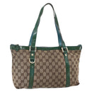 GUCCI GG Canvas Abbey Tote Bag Beige Gold 141470 Auth 154647-1