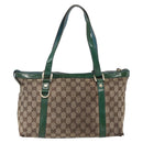 GUCCI GG Canvas Abbey Tote Bag Beige Gold 141470 Auth 154647-3