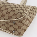 GUCCI GG Canvas Tote Bag Beige Silver 113019 Auth 154648-10
