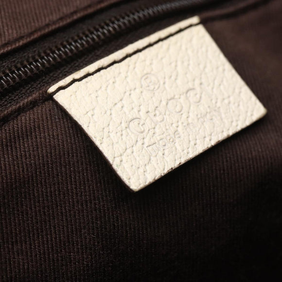 GUCCI GG Canvas Tote Bag Beige Silver 113019 Auth 154648