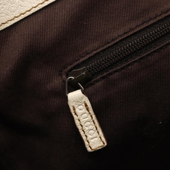 GUCCI GG Canvas Tote Bag Beige Silver 113019 Auth 154648