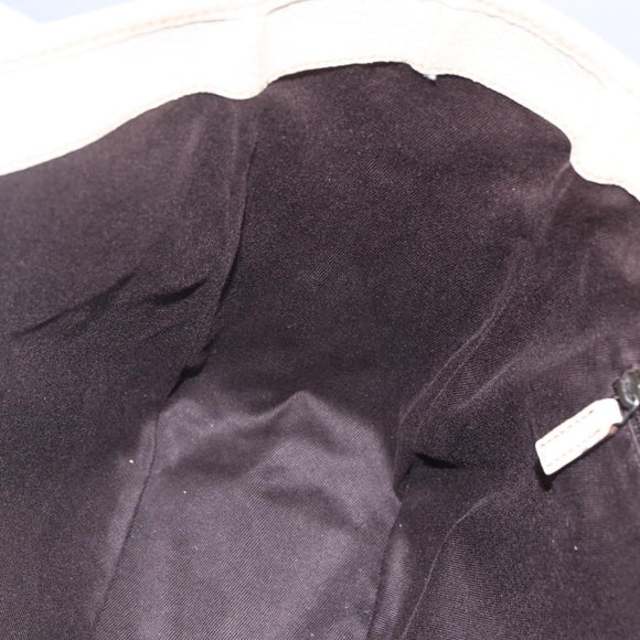 GUCCI GG Canvas Tote Bag Beige Silver 113019 Auth 154648