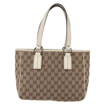 GUCCI GG Canvas Tote Bag Beige Silver 113019 Auth 154648 - 0