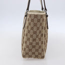 GUCCI GG Canvas Tote Bag Beige Silver 113019 Auth 154648-5