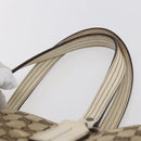 GUCCI GG Canvas Tote Bag Beige Silver 113019 Auth 154648-8